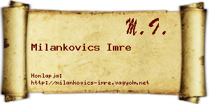 Milankovics Imre névjegykártya