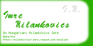 imre milankovics business card